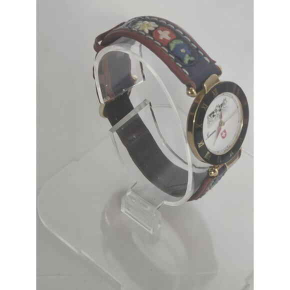 Ultra Rare Swiss Jumeau Gold Plated Ladies Quartz Watch Cow Flowers New Battery - Picture 15 of 16